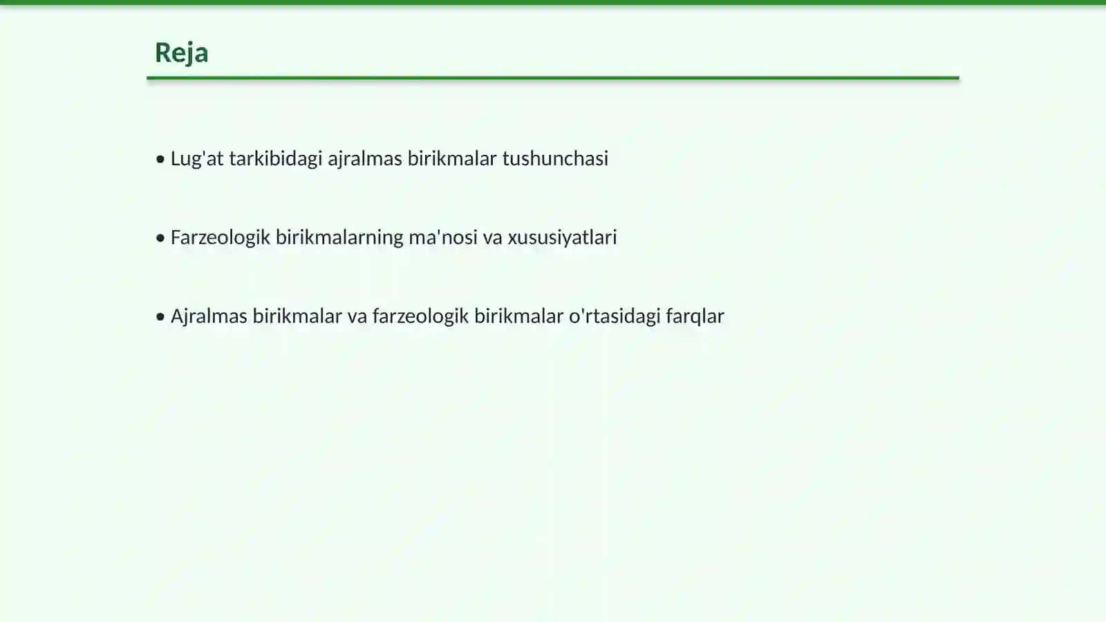 Lug'at tarkibidagi ajralmas birikmalarning ma'no va tarkib jihatdan tavsiflanishi 2