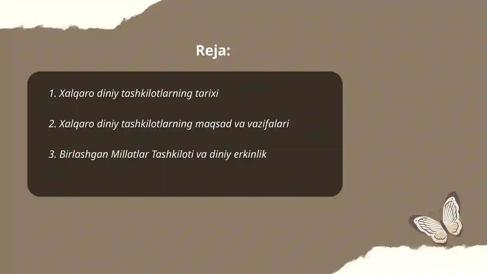 Xalqaro diniy tashkilotlar va ularning faoliyati 2