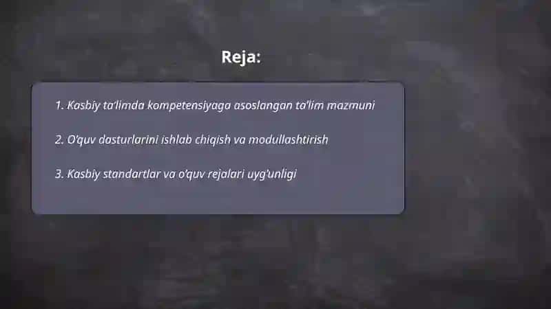 Kasbiy ta’lim mazmuni va texnologiyalari 2