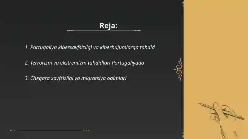 Portugaliya xavfsizligi va xavfsizligiga tahdid masalalari 2