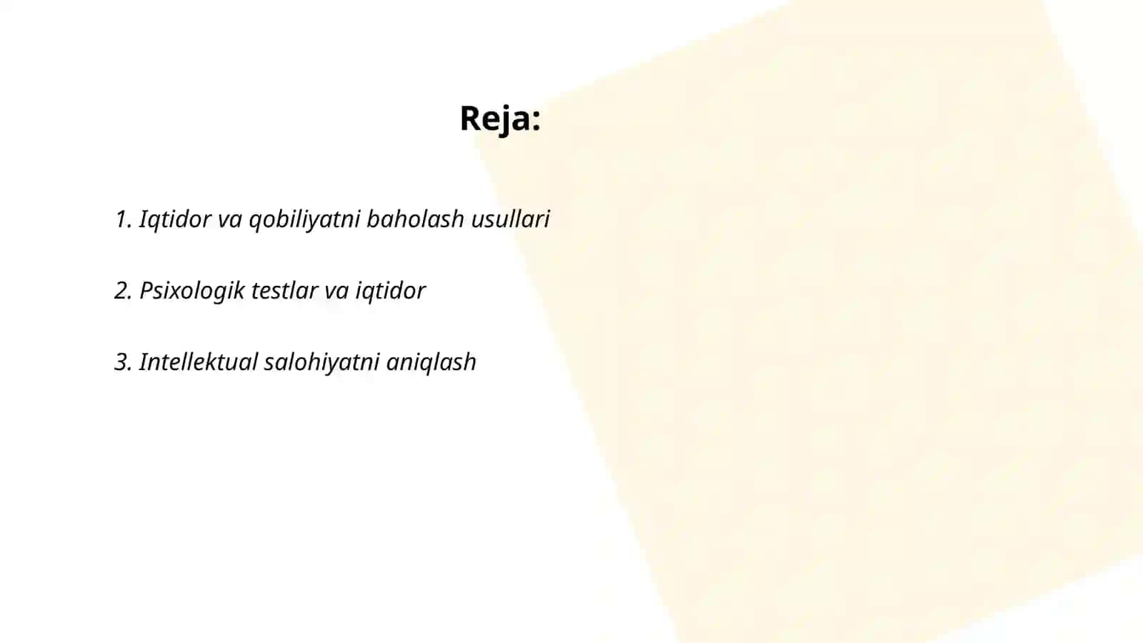 Iqtidor va qobiliyatni baholash usullari 2