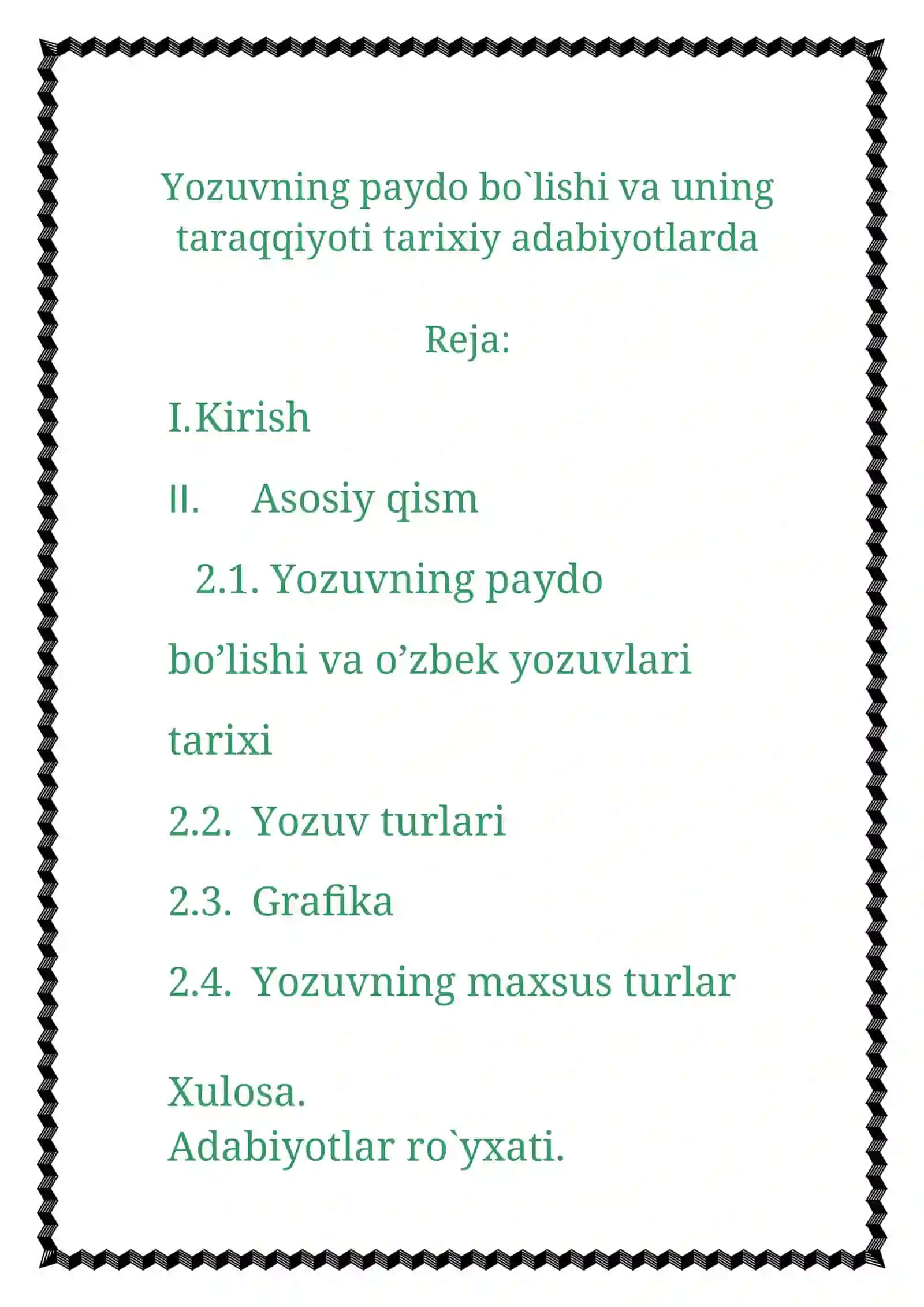 Yozuv va uning turlari 2