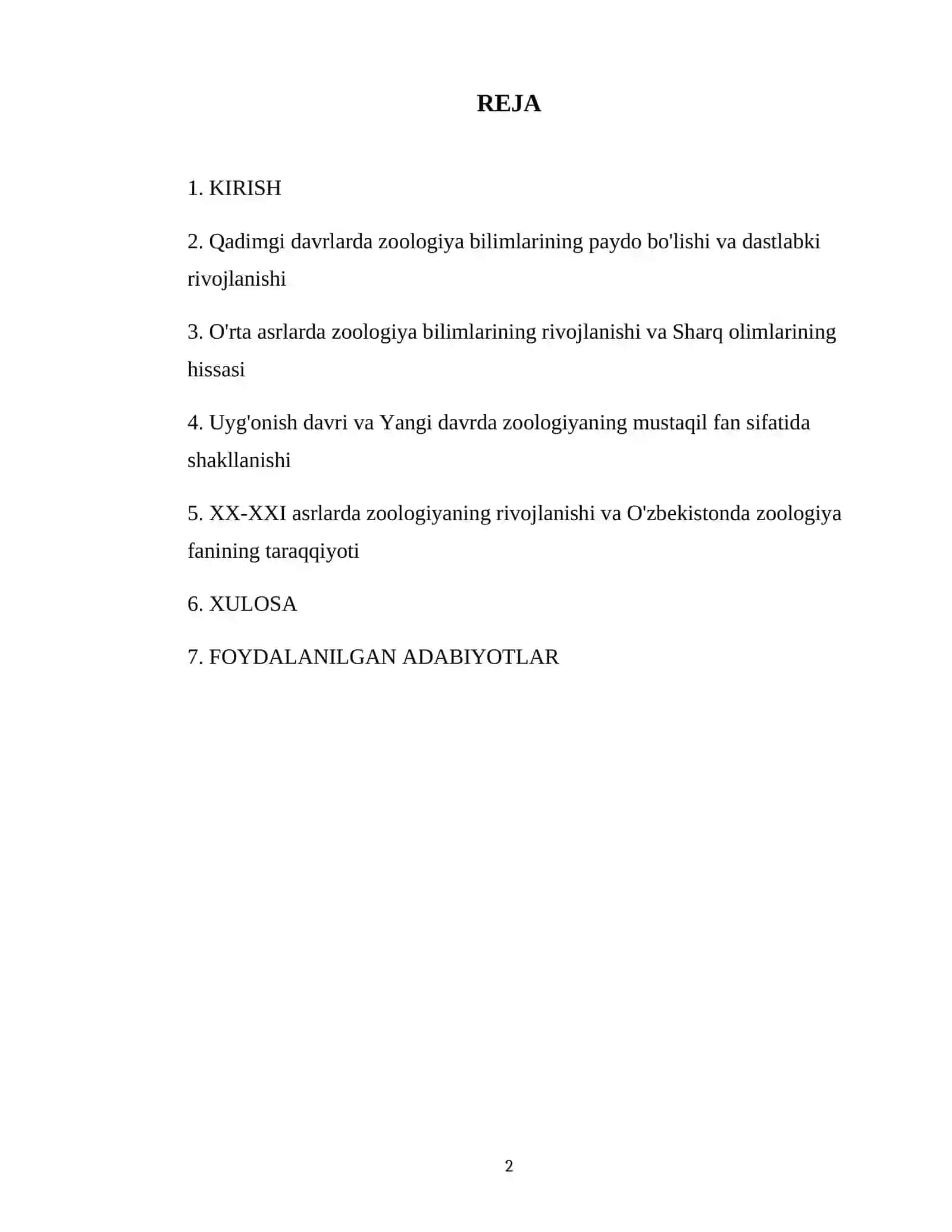 Zoologiya fanining rivojlanish tarixi 2