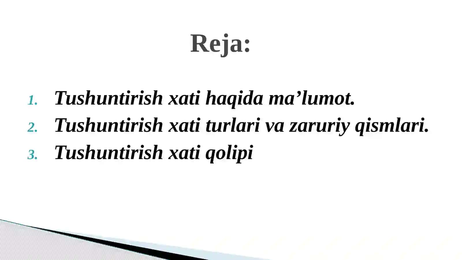 Tushuntirish Xati 2