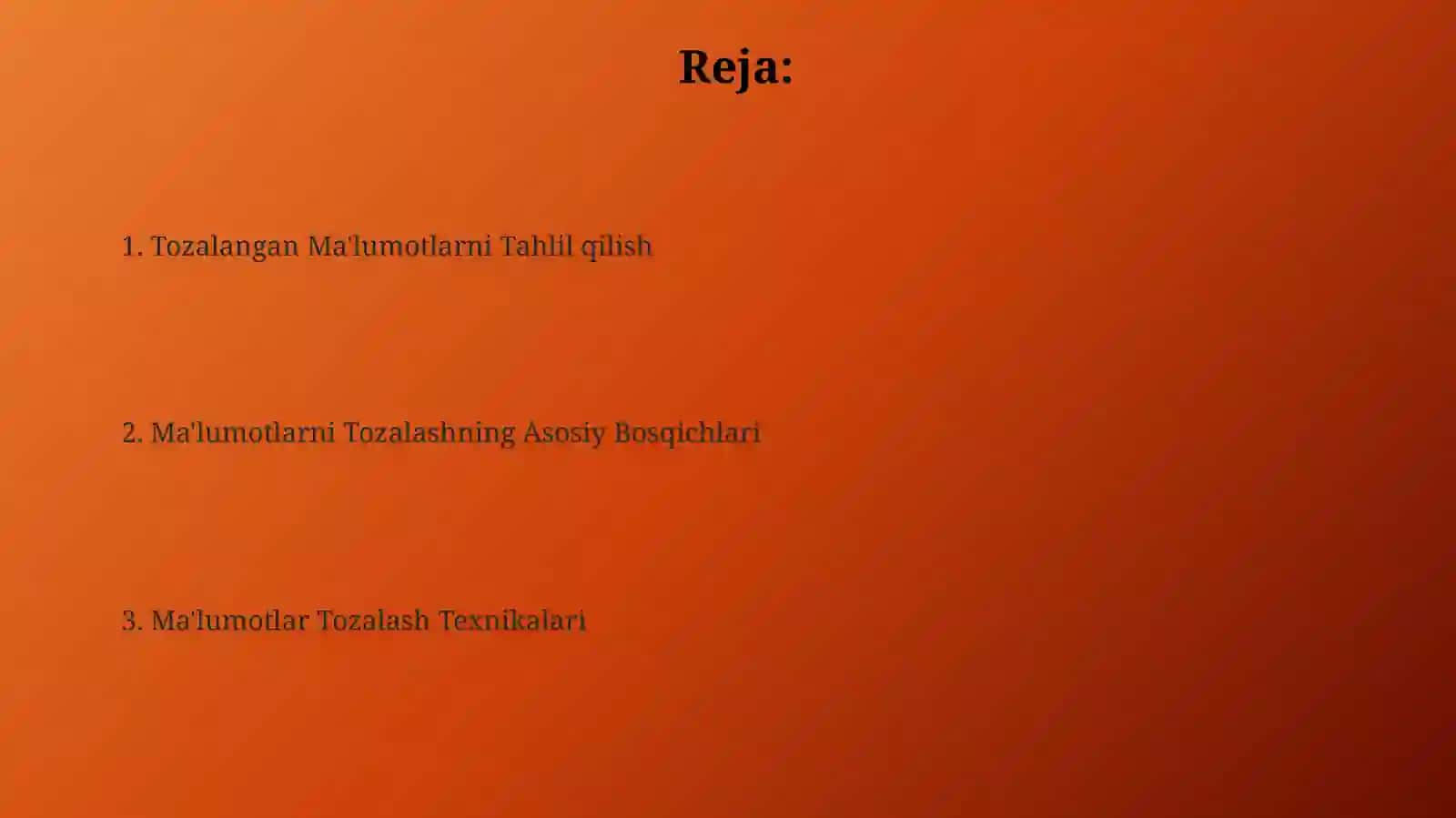 Ma'lumotlarni tozalash 2