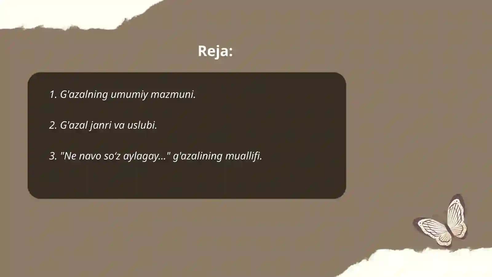 "Ne navo so‘z aylagay..." g'azali tahlili, taqte‘si, vazn xususiyatlari 2