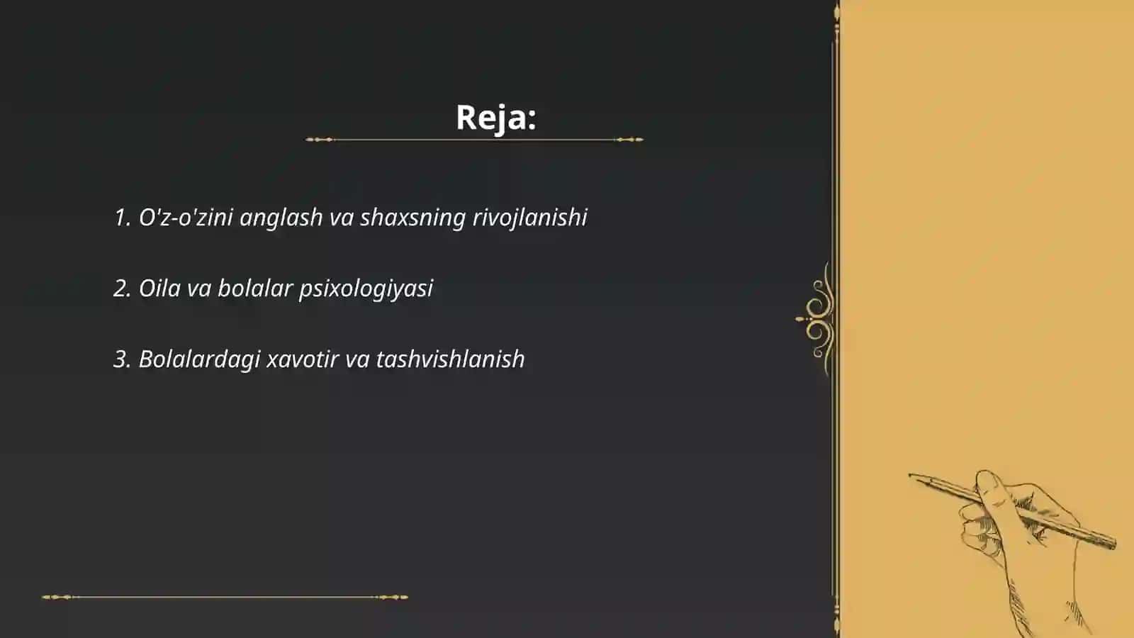 Bolalar psixologiyasidagi muammolarni o'rganish 2