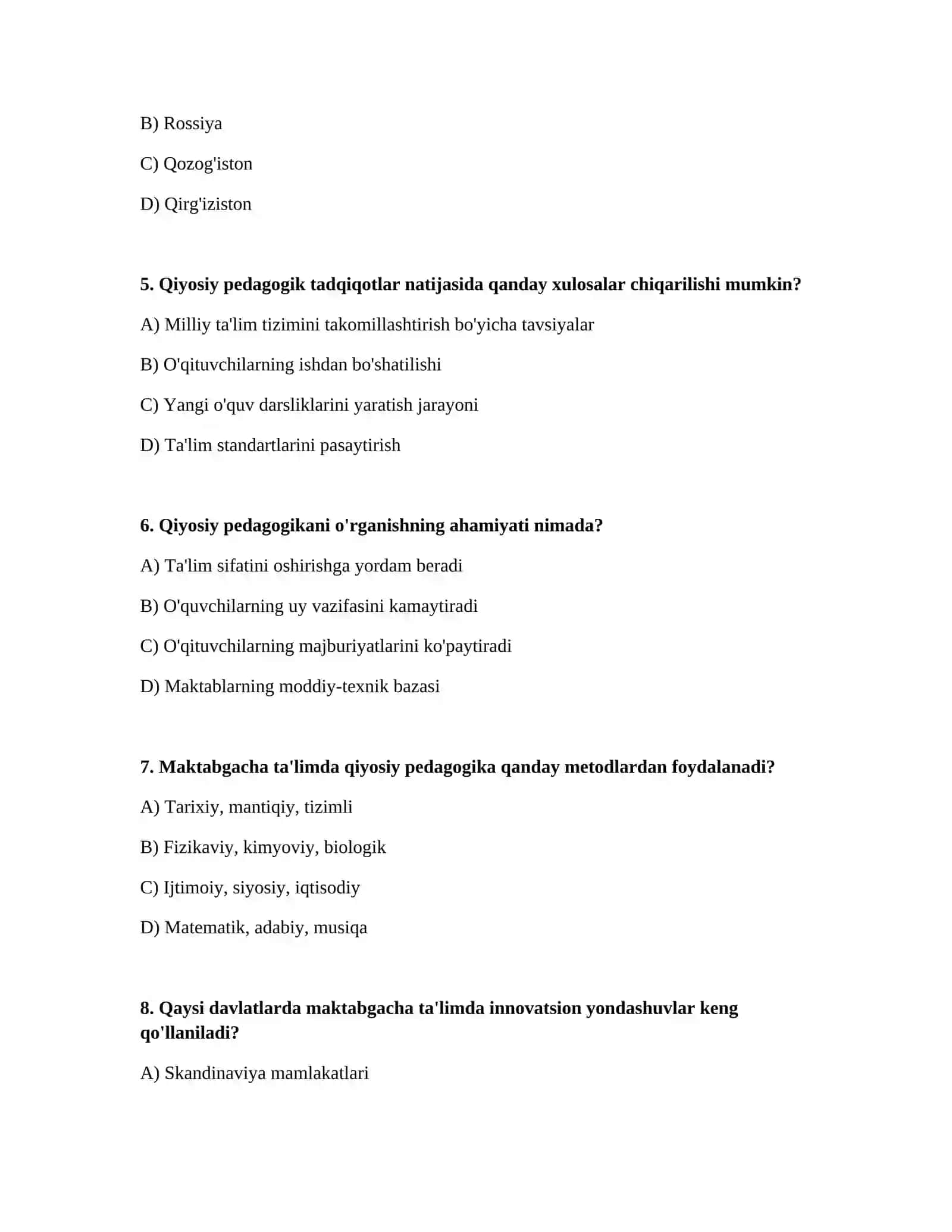 MAKTABGACHA TAʼLIMDA QIYOSIY PEDAGOGIKA FANINING MAZMUNI VA MOHIYATI, PREDMETI 2
