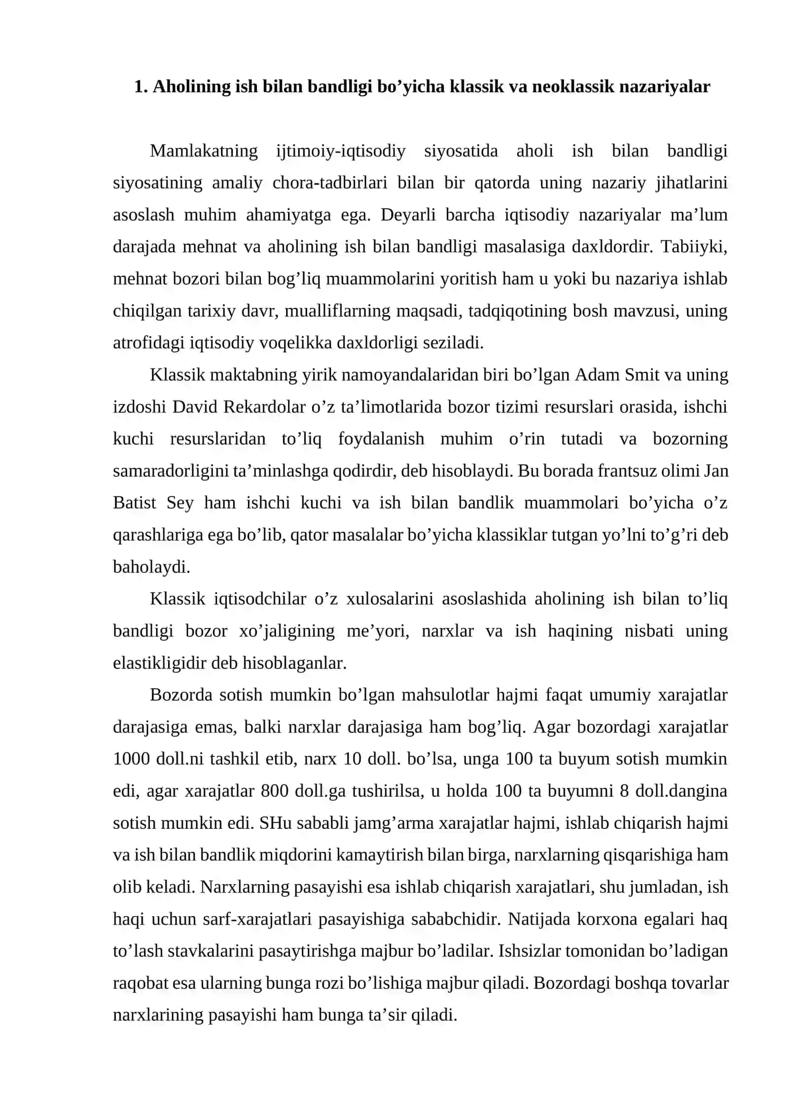 Аhоlining ish bilаn bаndligi nаzаriyаlаri vа ulаrning аmаldа qo’llаnilishi 2