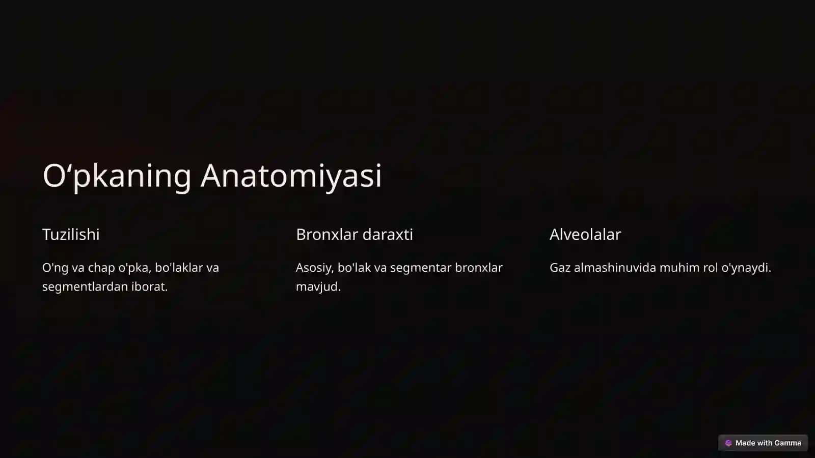 Oʻpka, Plevra va Koʻks Boʻshligʻi: Anatomiyasi, Fiziologiyasi va Klinik ahamiyati 2