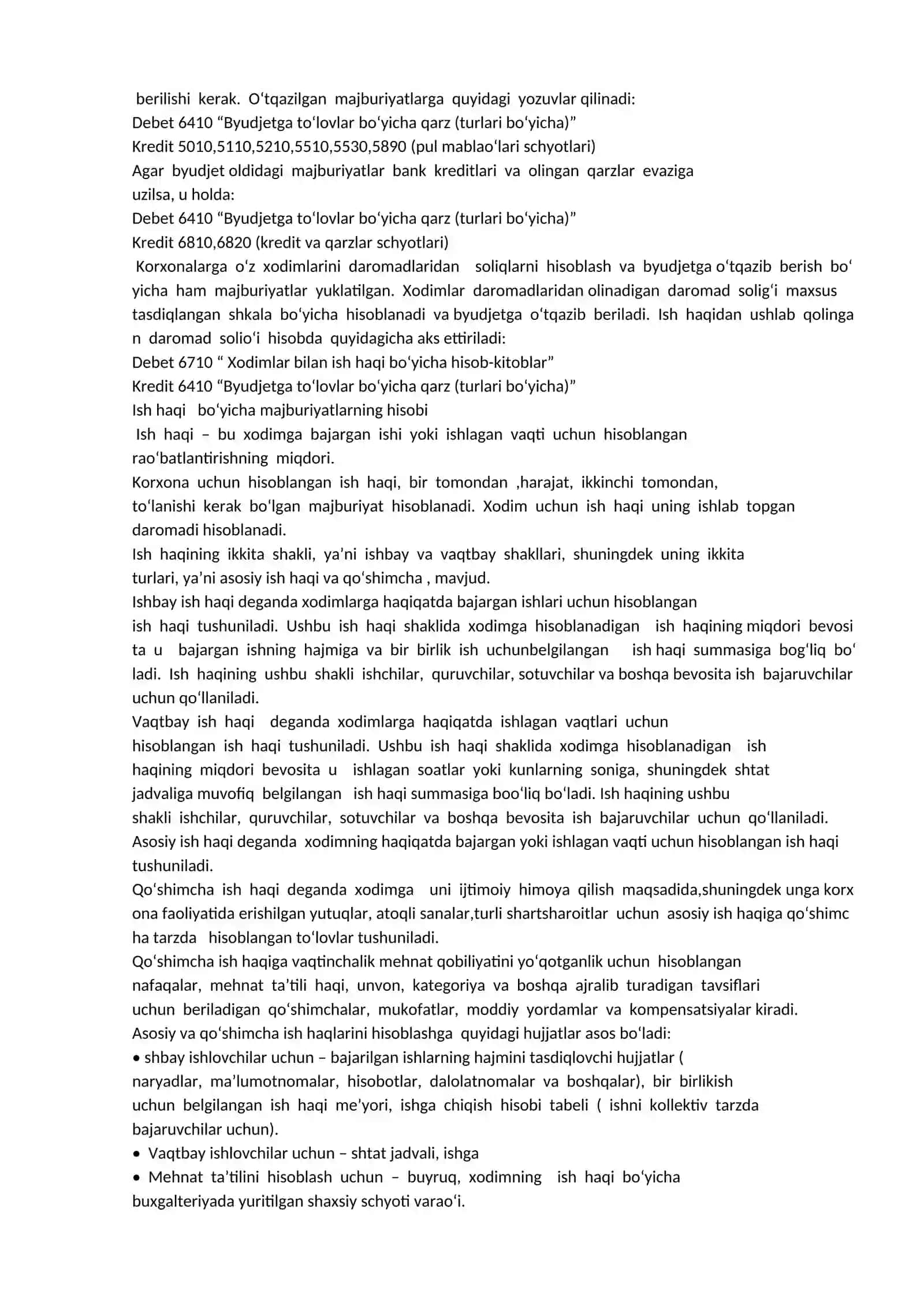 Byudjetga to‘lovlar bo‘yicha qarzlarni hisobga olish 2