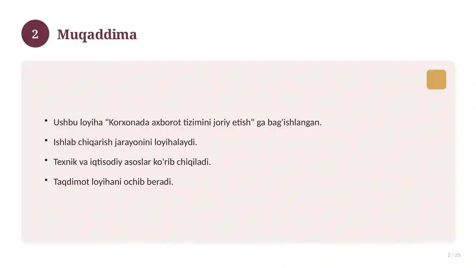 Korxonada axborot tizimini joriy etish 2