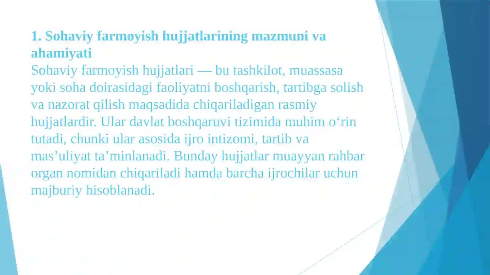 Farmoishhujjatlariningsoxadaqo’llanishi 2