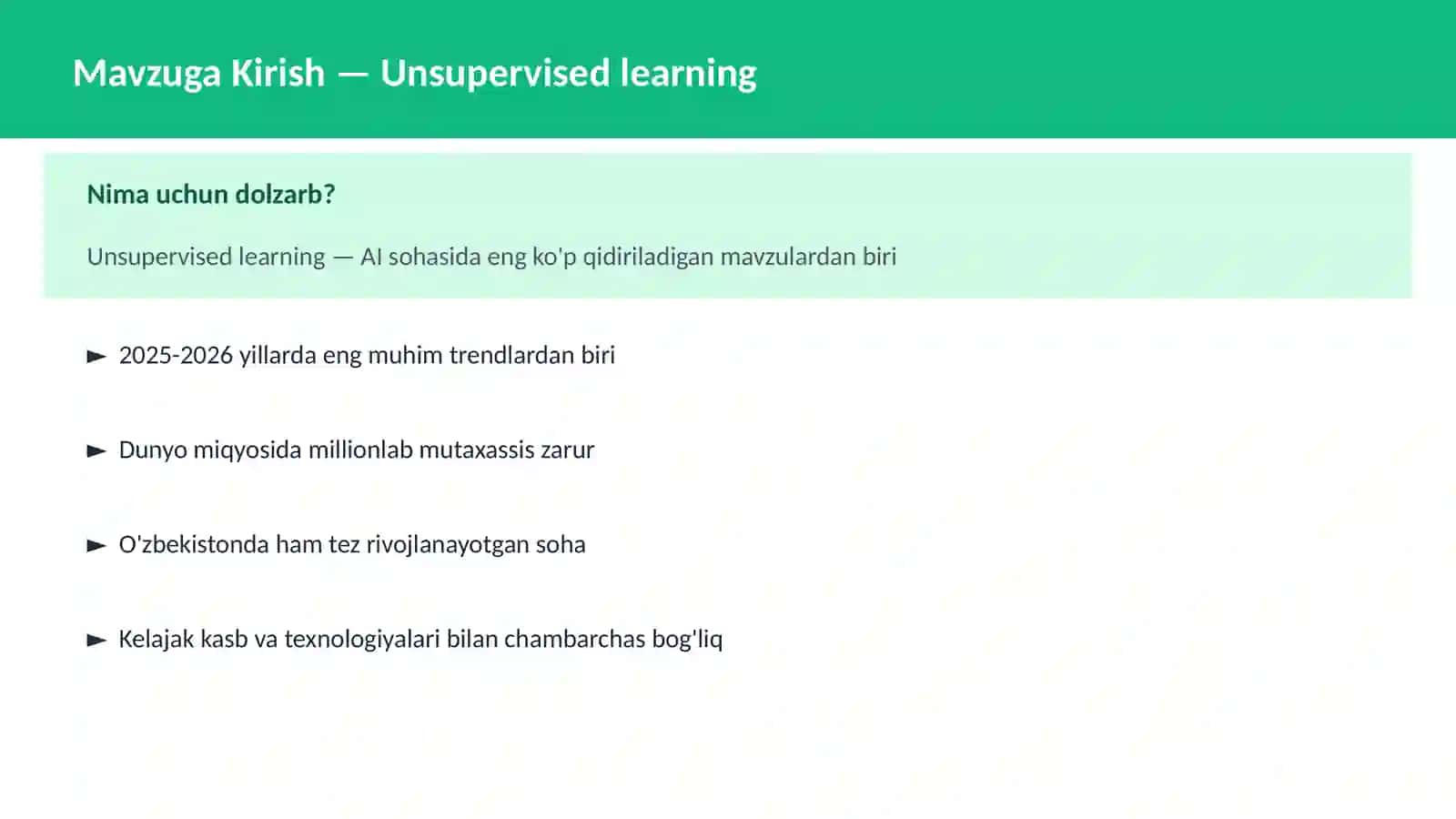 AI | MACHINE LEARNING ASOSLARI 2