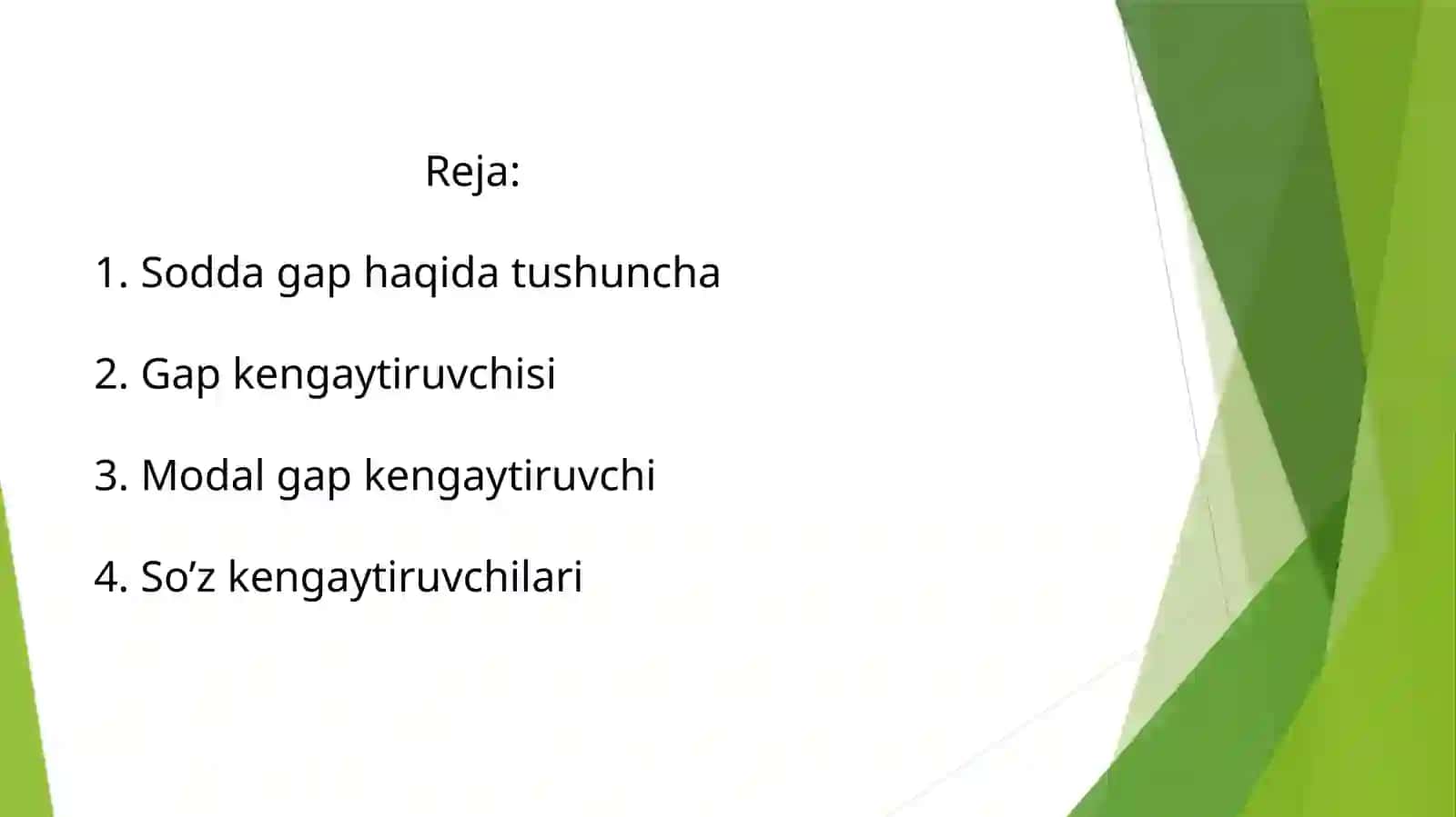 SODDA GAP TURLARI BO’YICHA TAHLILLAR 2