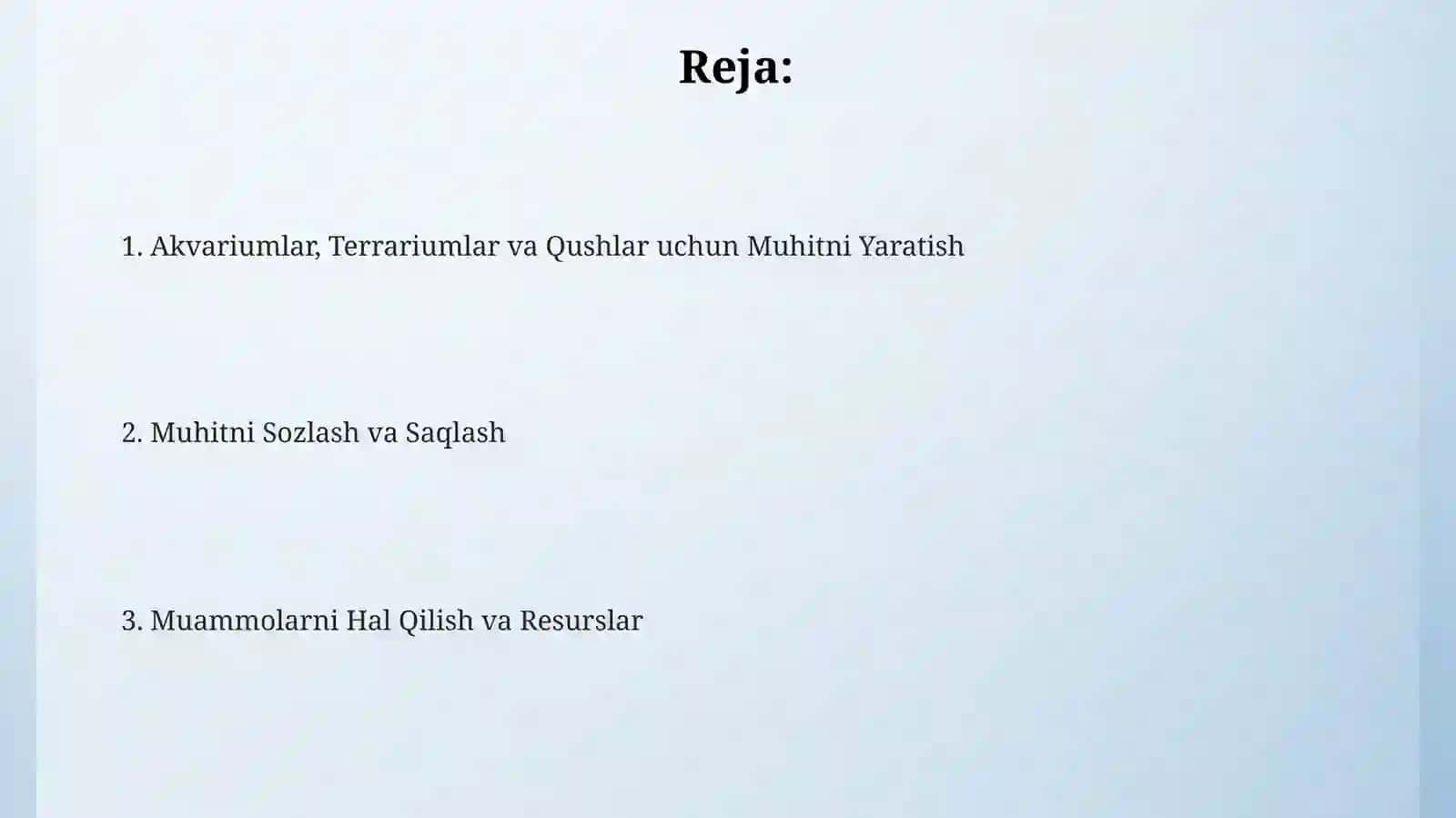 Akvariumlar, Terrariumlar va Qushlar uchun Muhitni Yaratish 2