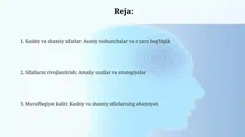 Professional va shaxsiy sifat kompetentlari 2