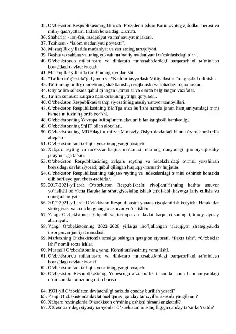 Filologiya va tillarni o’qitish (o’zbek tili) yo‘nalishi 1-bosqich 2