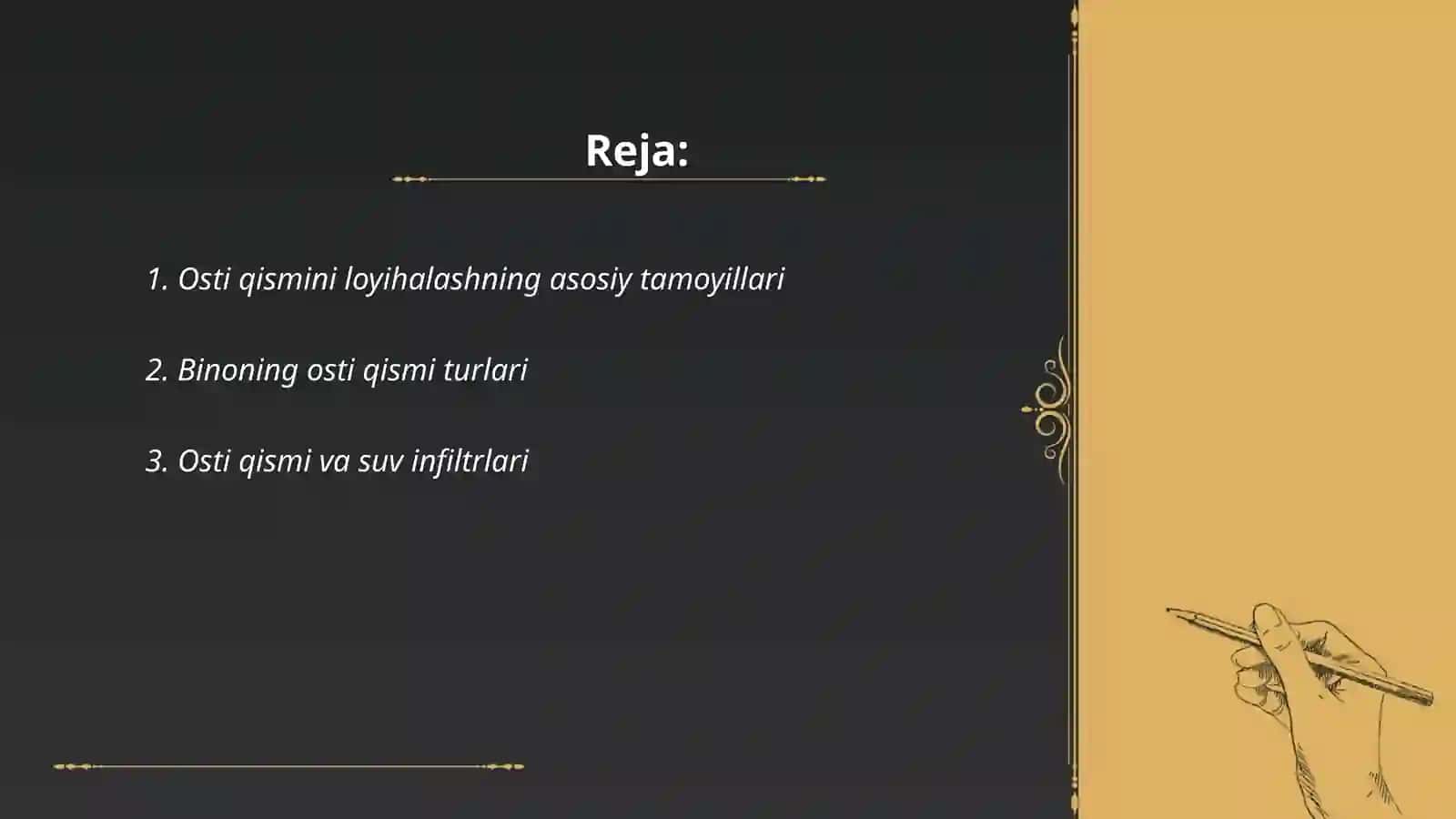 Binoning yet osti qismini loyihalash 2