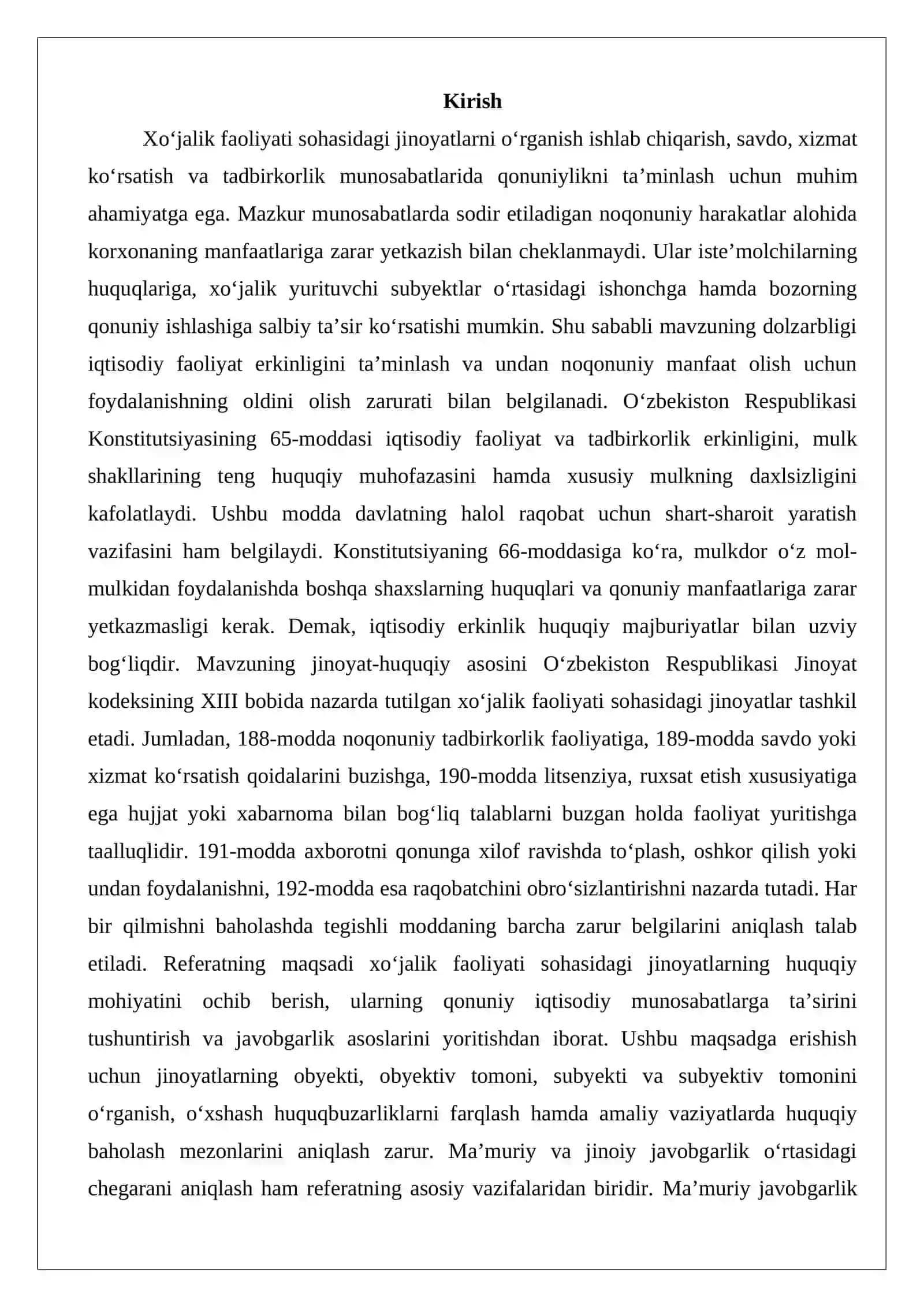Xo‘jalik faoliyati sohasidagi jinoyatlar 2