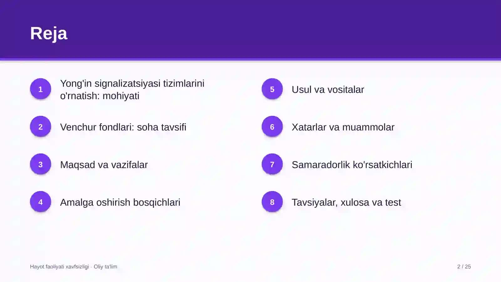 venchur fondlarida yong'in signalizatsiyasi tizimlarini o'rnatish 8717 2