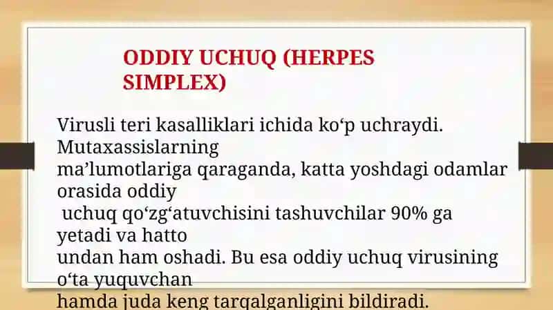 Oddiy Uchuq (Herpes Simplex) 2