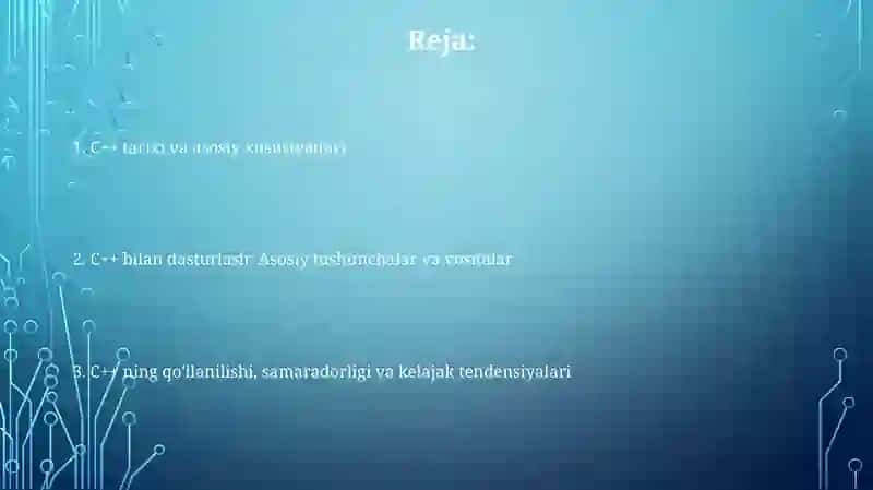 C++ dasturida ishlash va uning tarixi 2