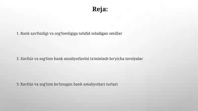 Xavfsiz bo'lmagan va nosog'lom bank faoliyati 2