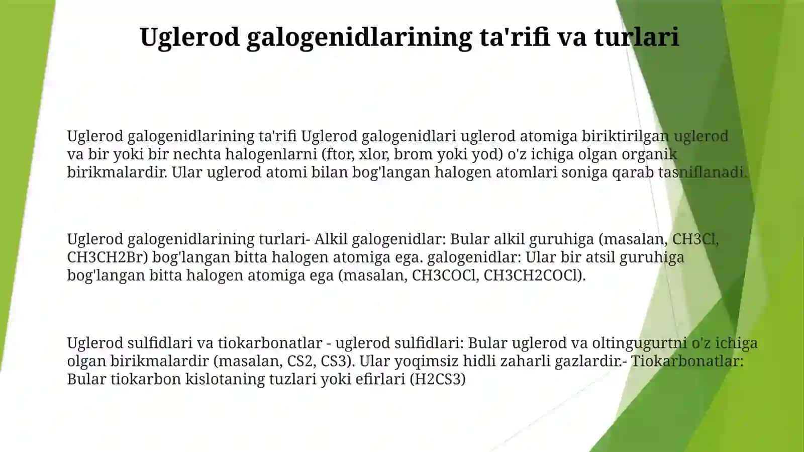 Uglerod Galogenidlari Freonlar 2