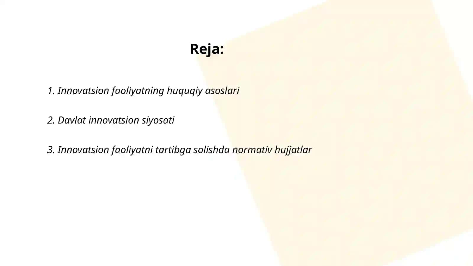 Innovatsion faoliyatni davlat tomonidan tartibga solish 2