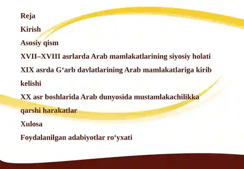 Arap Dünya Siyasi Durumu 2
