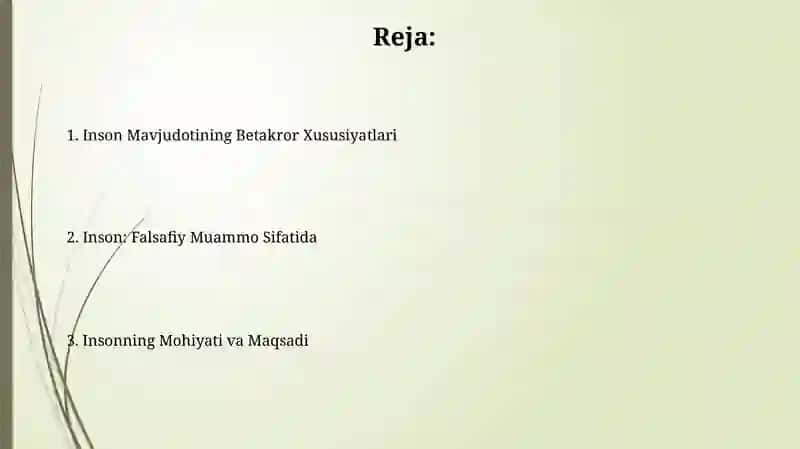 Inson Mavjudotining Betakror Xususiyatlari 2