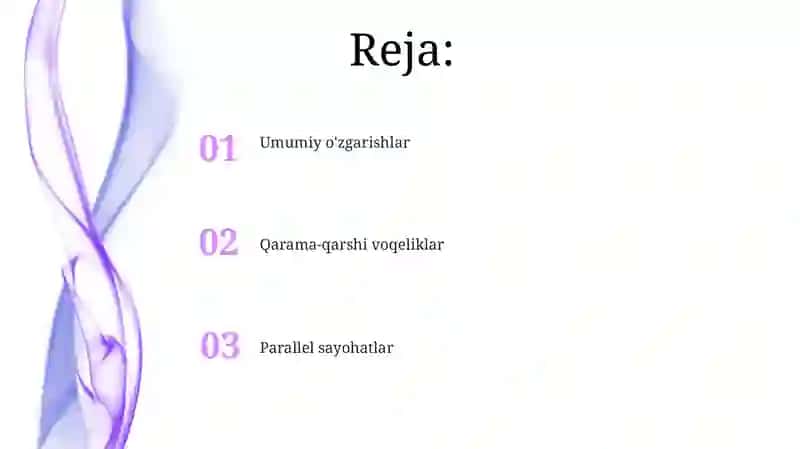 Umumiy o'zgarishlar 2