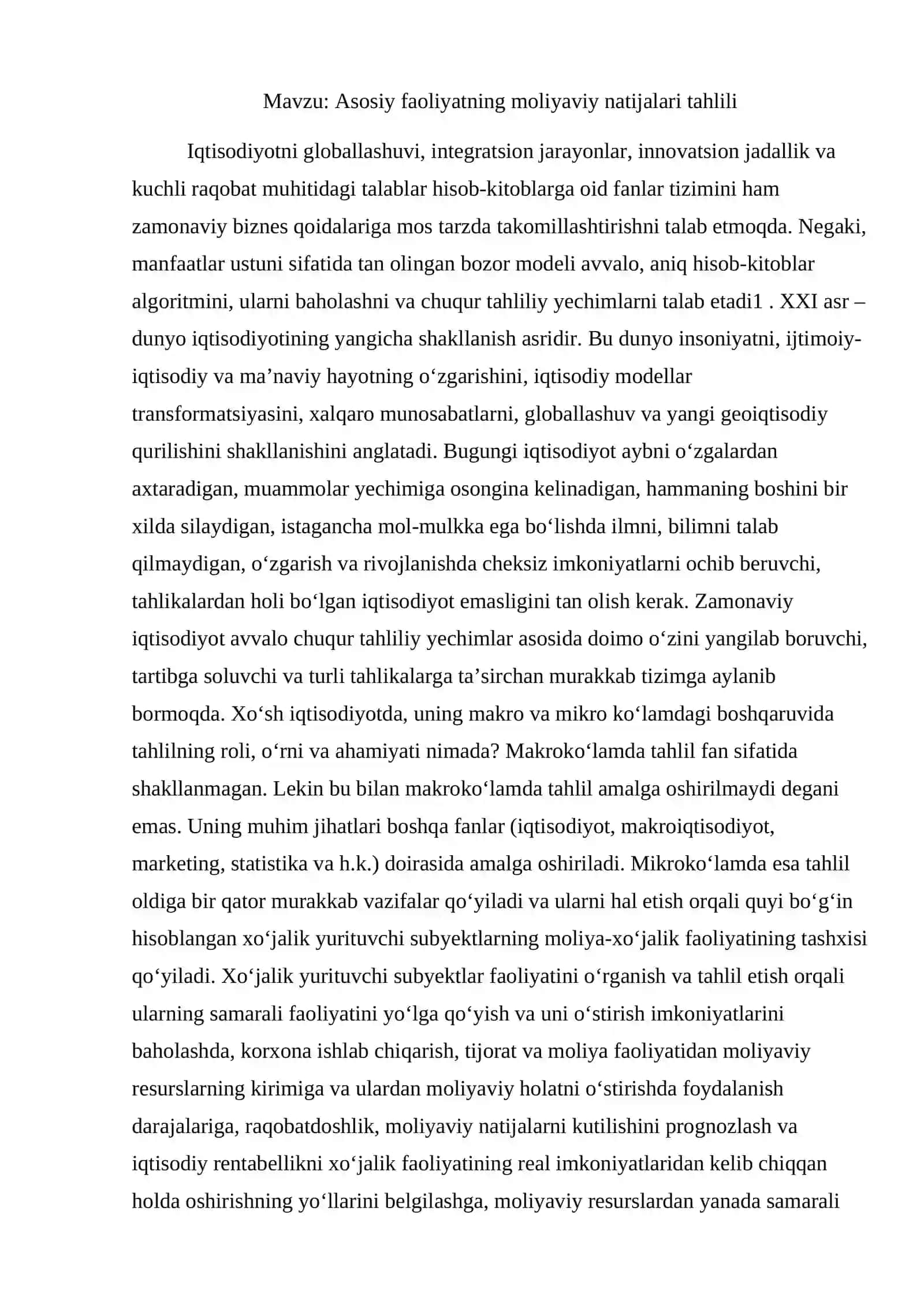 IQTISODIY TAHLIL 2