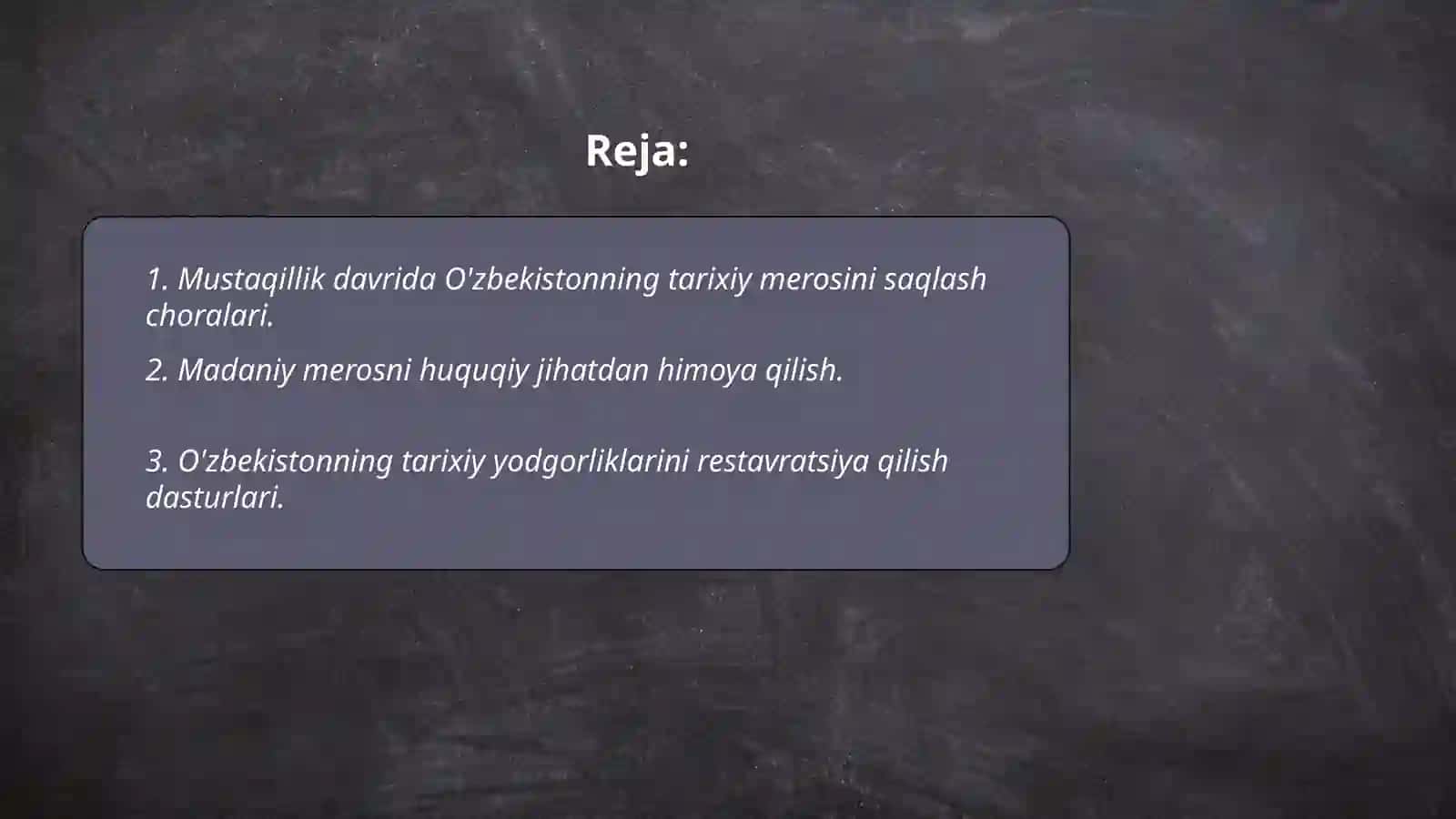 O'zbekistonning Tarixiy va Madaniy merosning tiklanishi va rivojlanishi (1991-2024yillar) 2