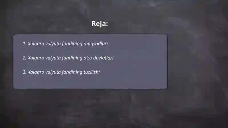 Xalqaro valyuta fondining moliyaviy koʻrsatkichlari tahlili 2