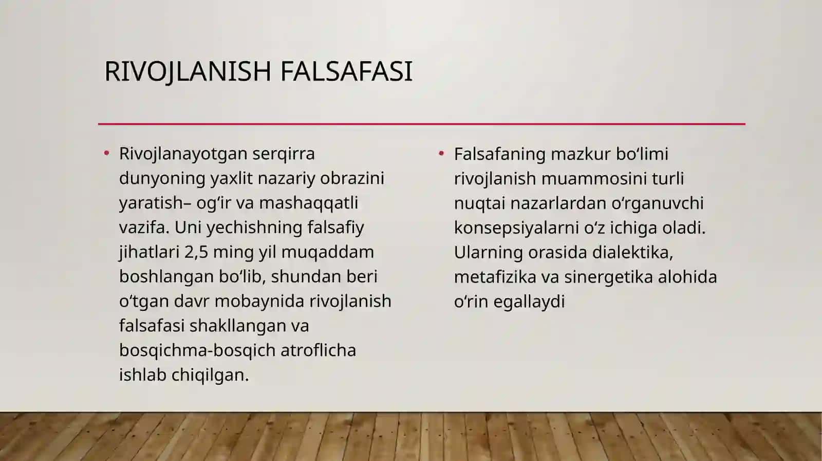 Rivojlanish falsafasi 2