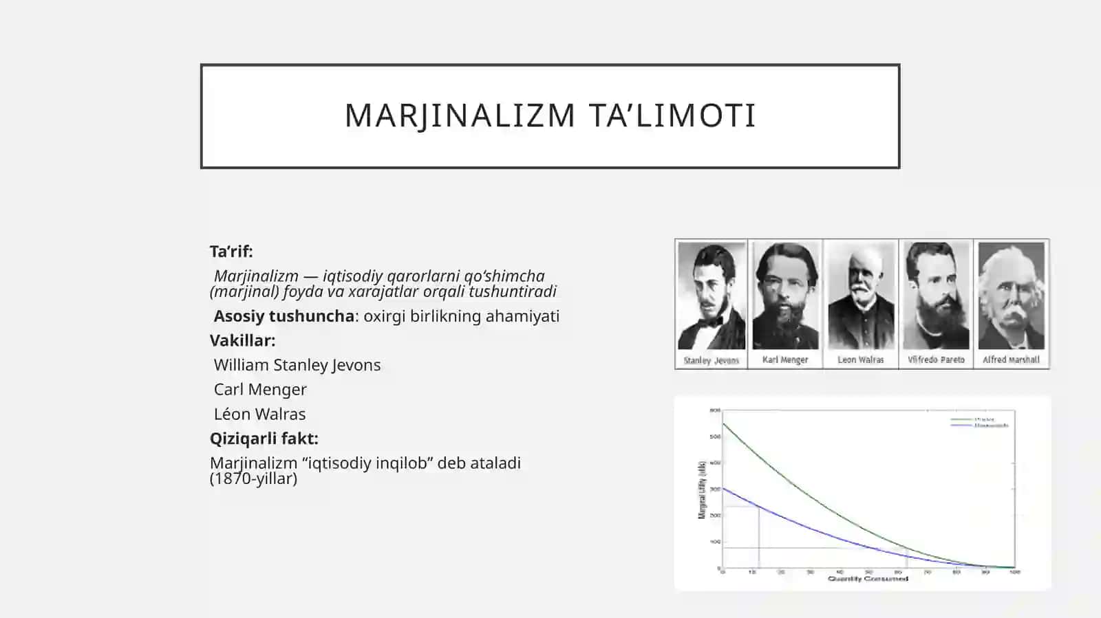 Marjinalizm ta'limoti va neoklassik iqtisodiy maktablar 2
