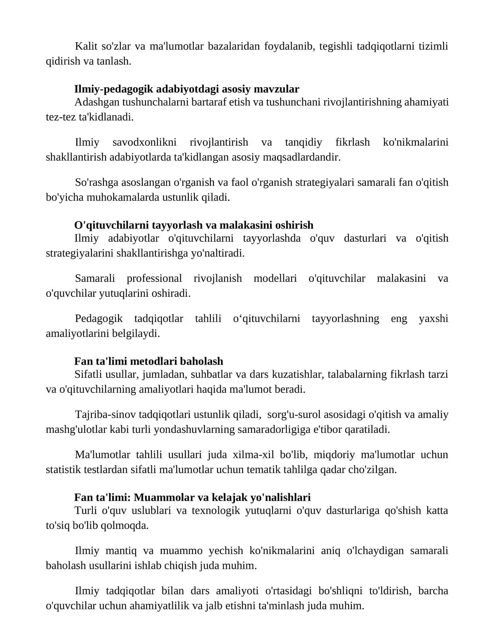 Ilmiy pedagogik adabiyotlar tahlili 2