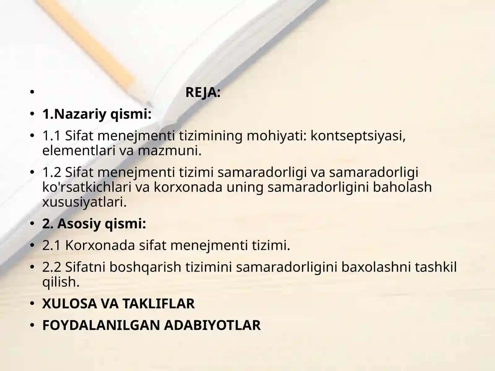 Sanoat korxonalarida sifatni boshqarishning metrologik asoslari 2