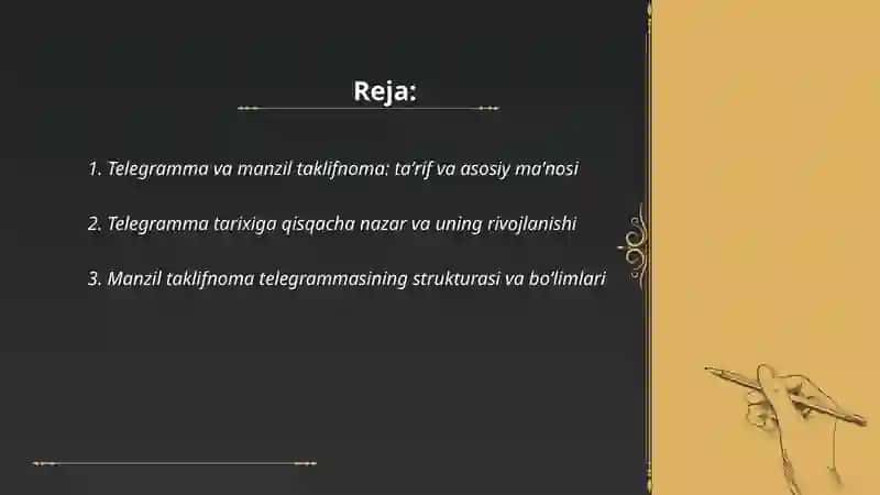 Manzil taklifnoma telegramma 2