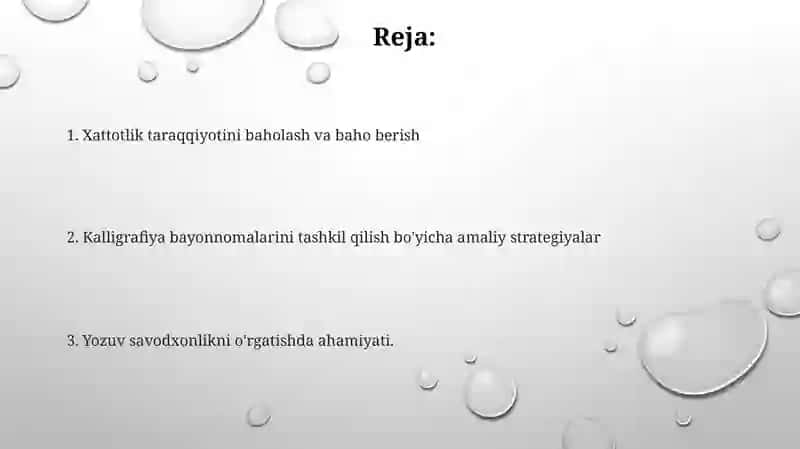 Savod oʻrgatishda husnixat daqiqalarini tashkil qilish darslari 2