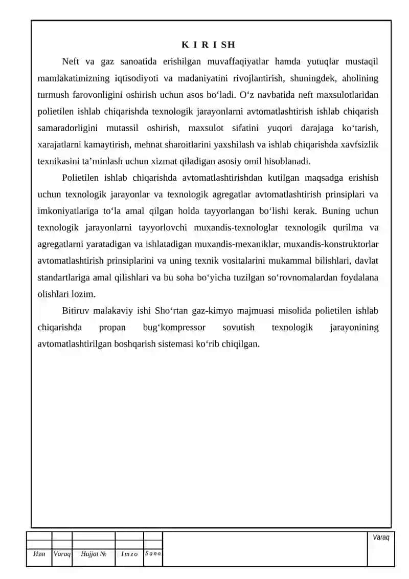 Propan bug‘kompressor sovutish qurilmasini avtomatlashtirish 2