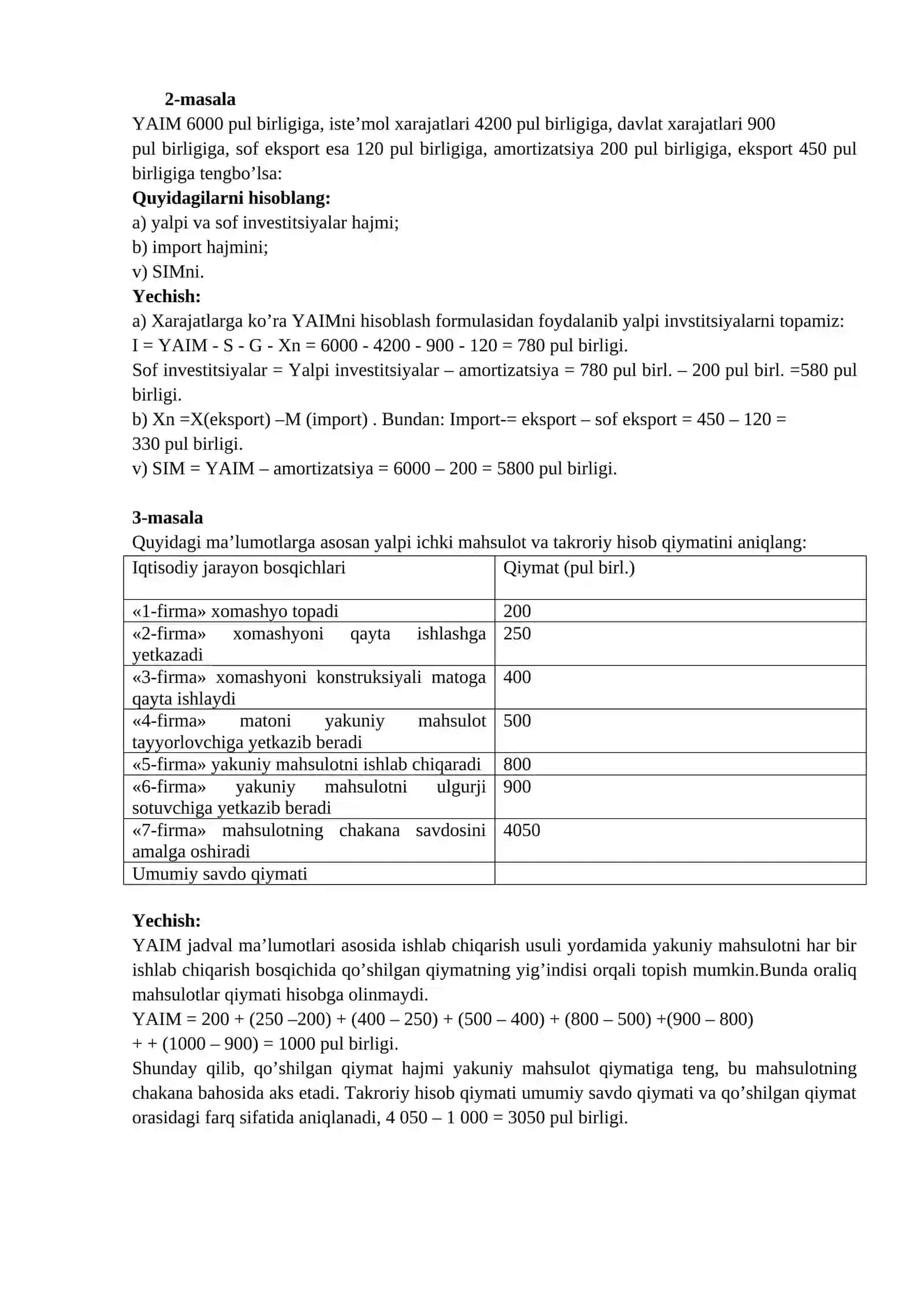 Asosiy makroiqtisodiy kо‘rsatkichlar va ularni hisoblash 2