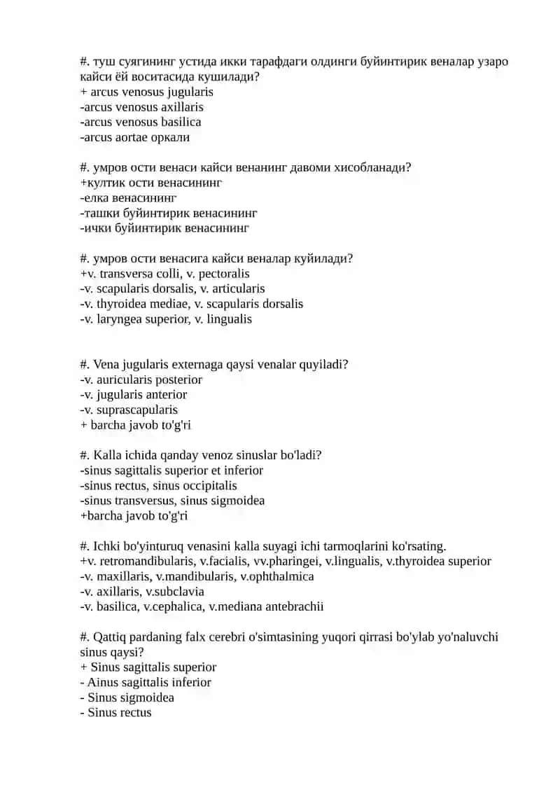 Sinuslar mavzusida test 2