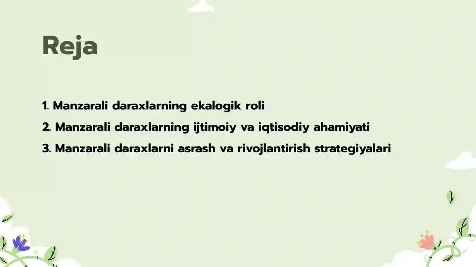 Ekalogiya va manzarali daraxlar 2