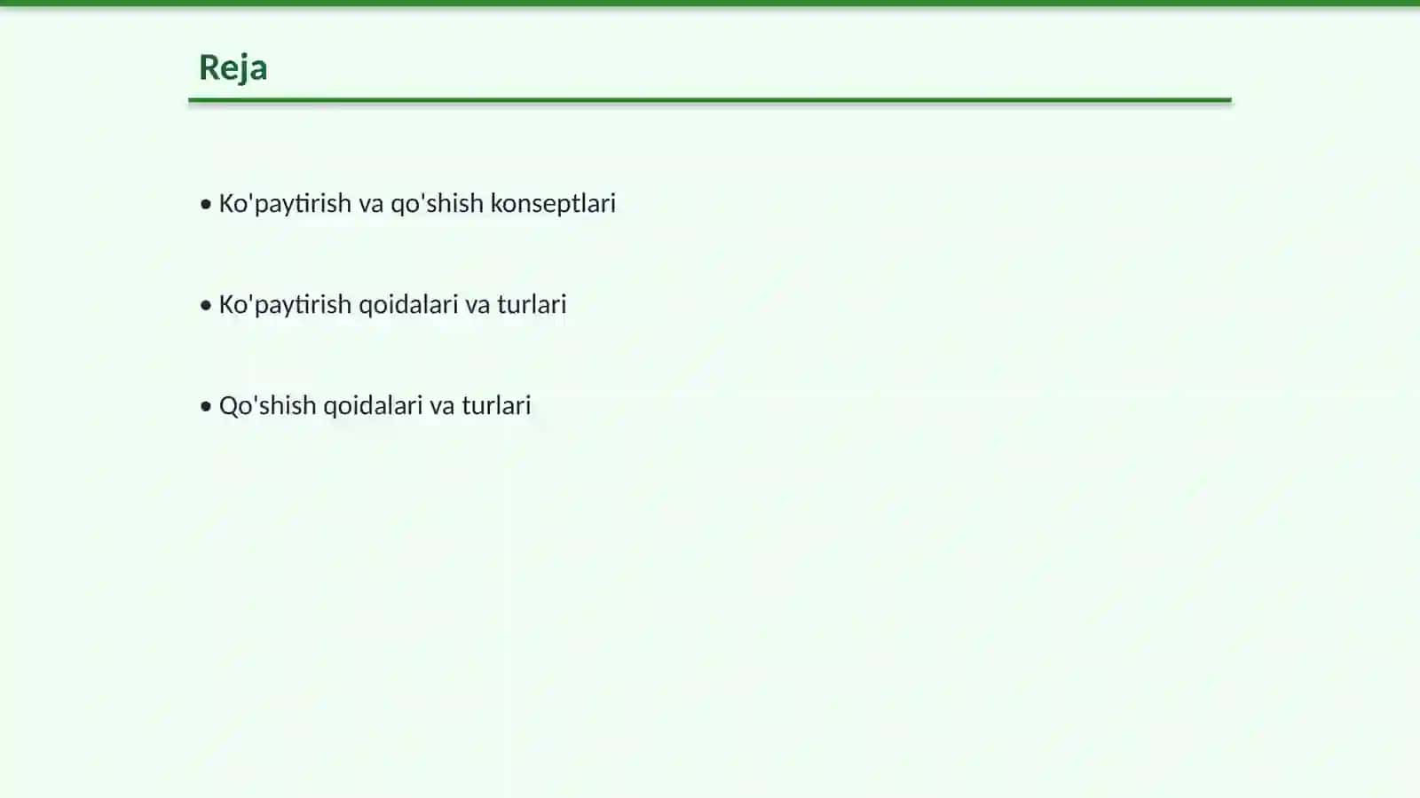 Ko'paytirish va qo'shish qoidalari 2