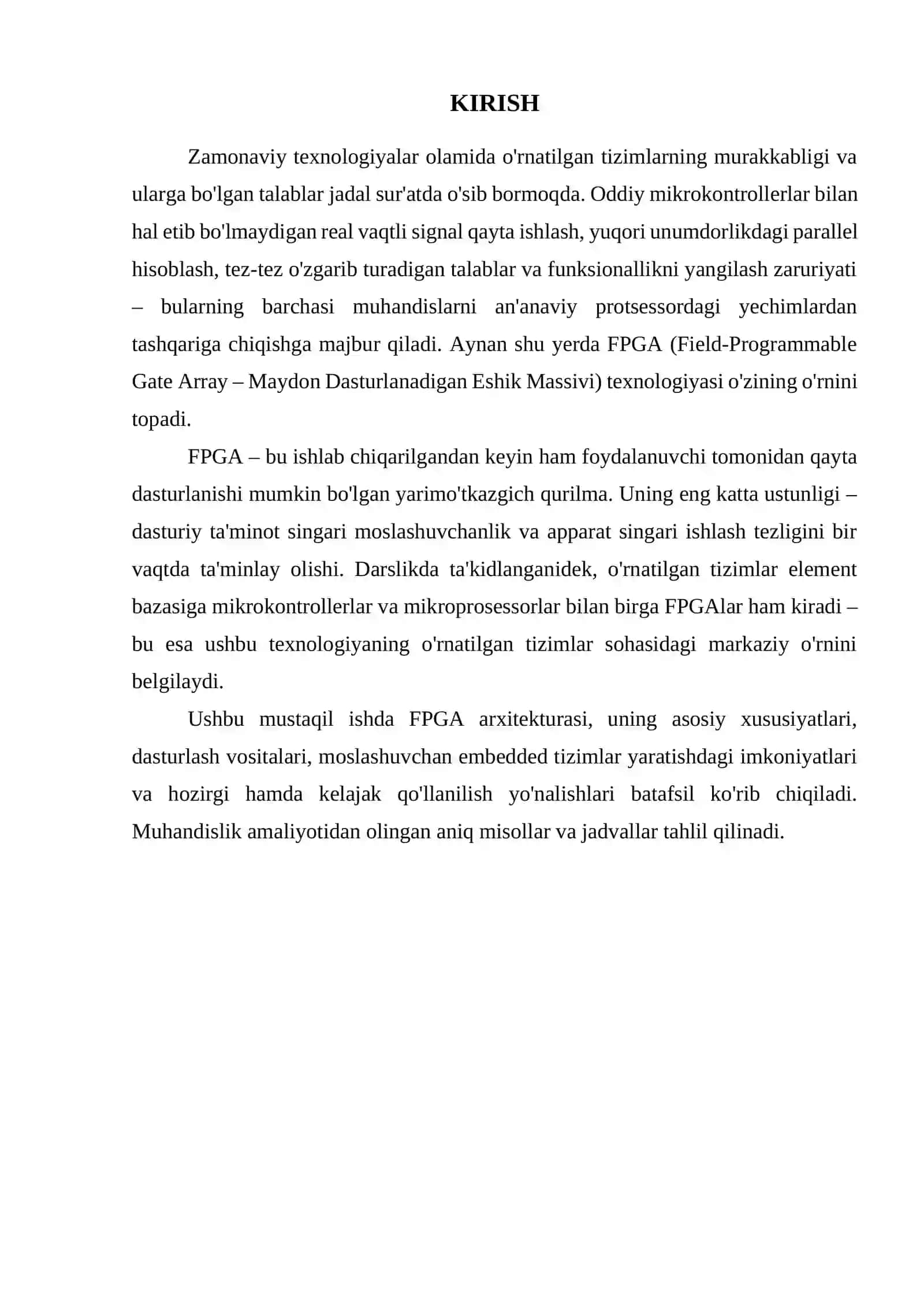 FPGA texnologiyasining moslashuvchan embedded tizimlar yaratishdagi imkoniyatlari 2