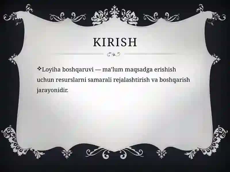 Loyiha boshqaruvining bosqichlari 2