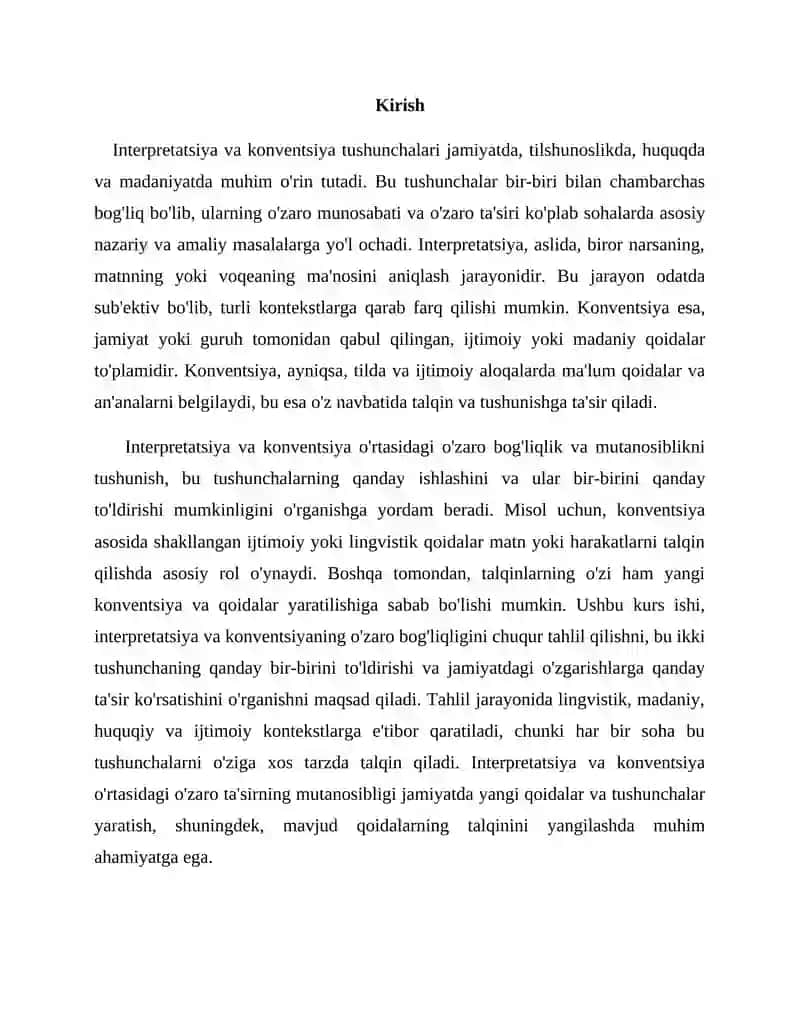 Interpretatsiya va konventsiya tushunchalari 2